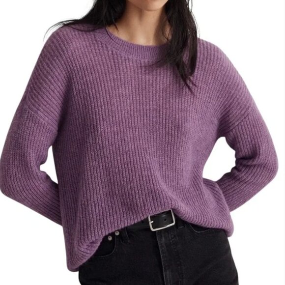 Madewell The Plus Fineloft Crewneck Sweater Purple XS Alpaca Blend - Picture 12 of 12